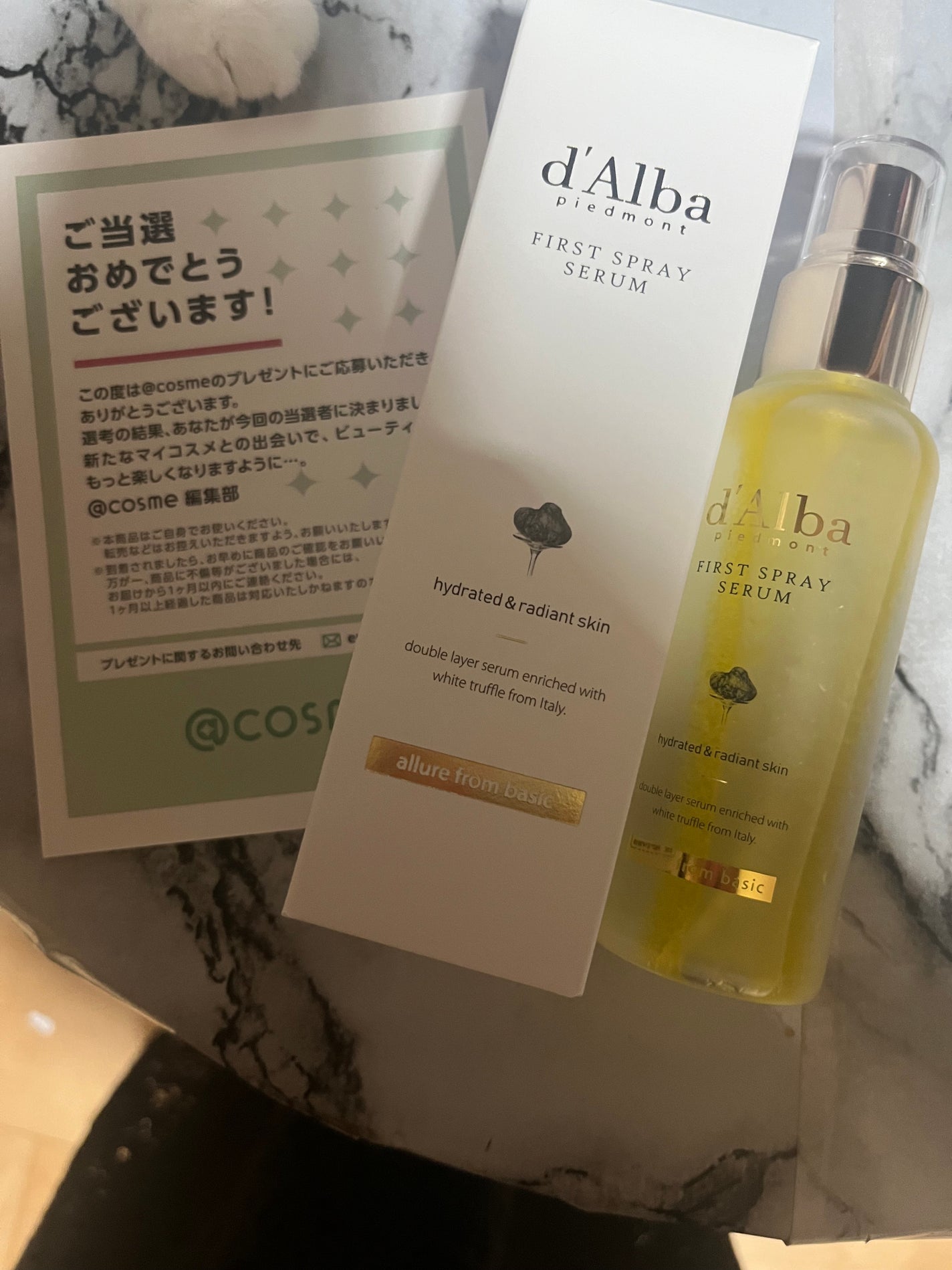 ダルバ ホワイトトリュフファーストスプレーセラム/ダルバ/ミスト状化粧水を使ったクチコミ(1枚目)