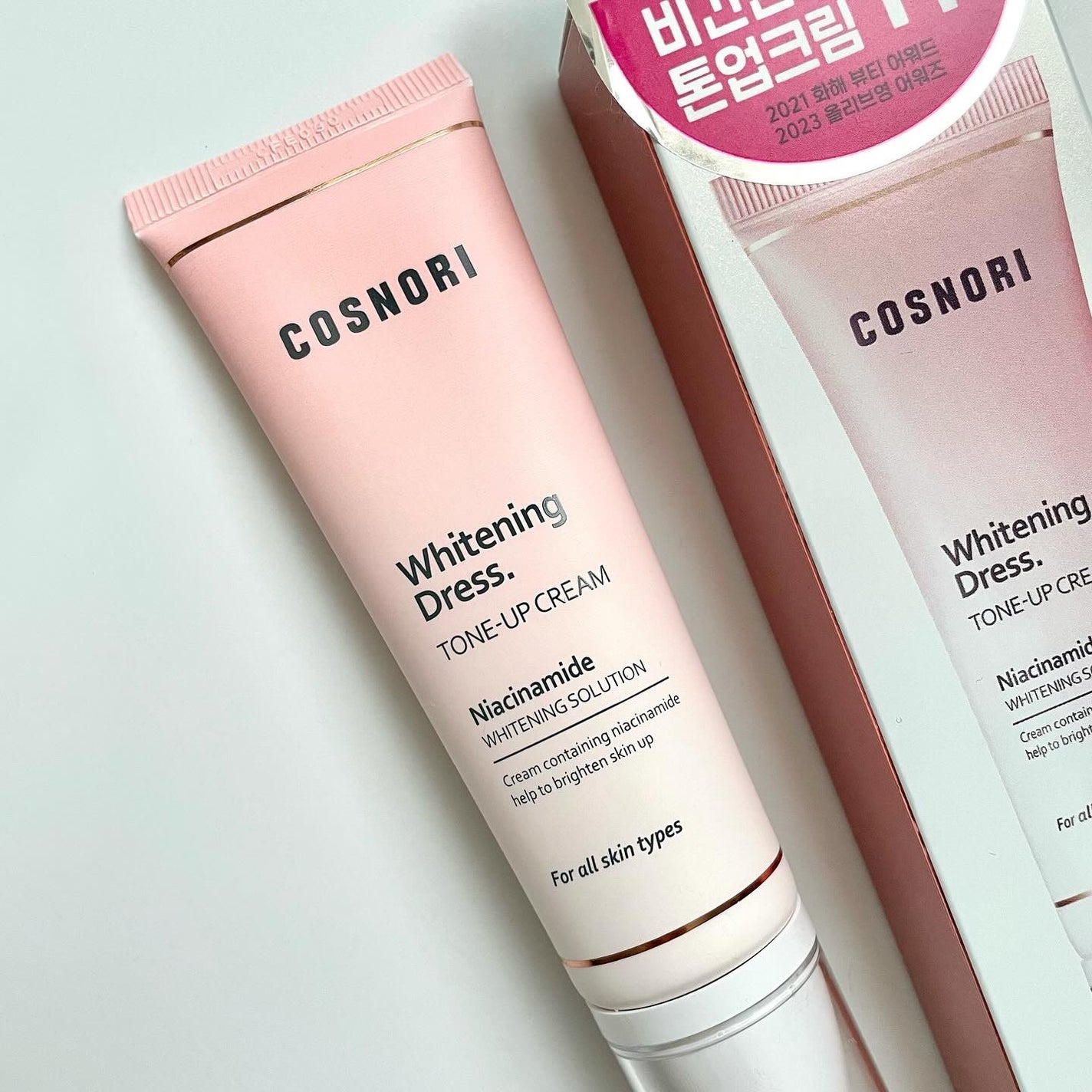 ホワイトニングドレストーンアップクリーム/COSNORI/化粧下地を使ったクチコミ(4枚目)