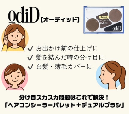 ヘアコンシーラーパレット&アーティスト デュアルブラシ/odiD/その他スタイリングを使ったクチコミ(4枚目)
