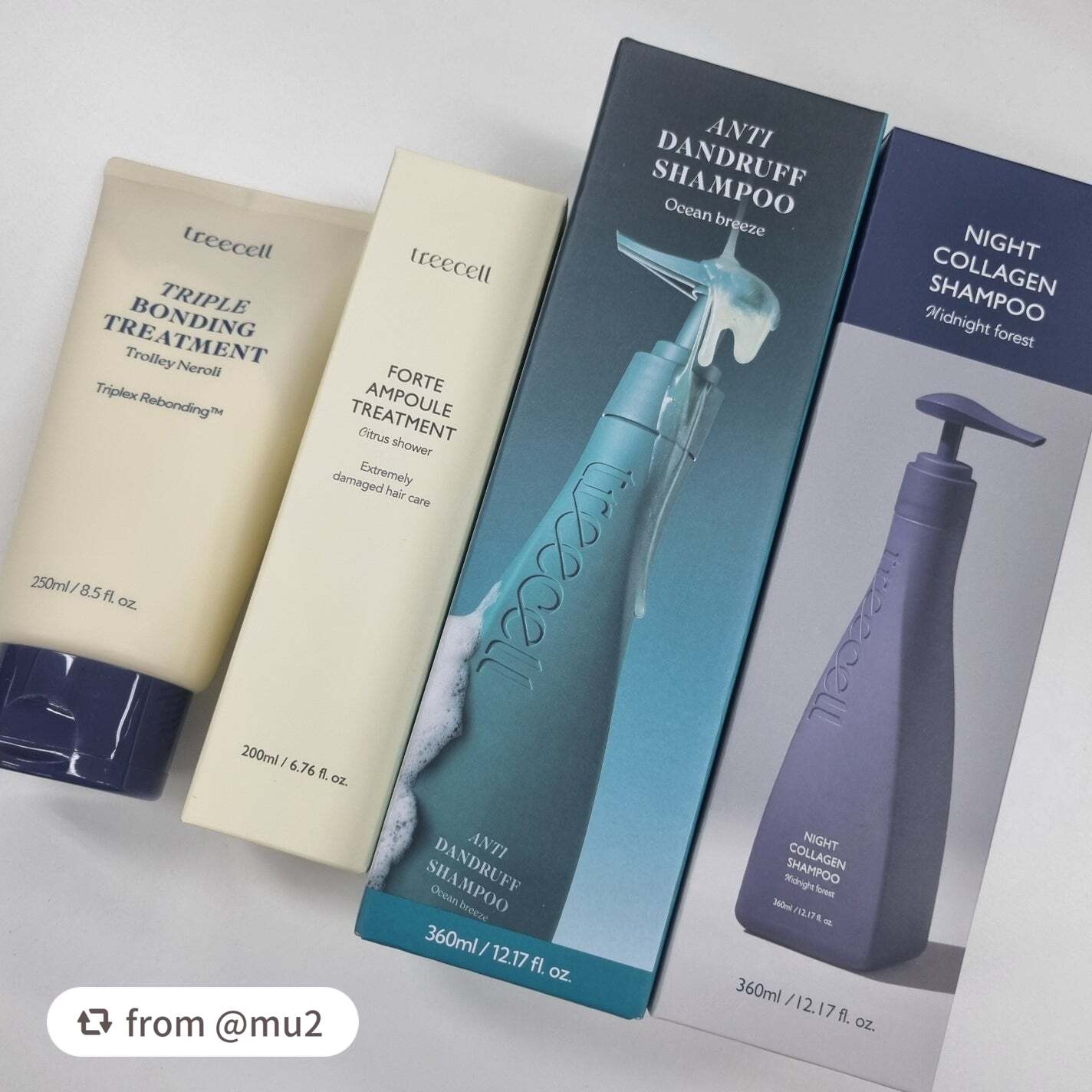 素敵なレビューありがとうございます❤️

【mu2さんから引用】

“韓国のオリヤンでも売っている
人気のシャントリを試してみました💖

ttreecell（トリセル）
💙ナイトコラーゲンシャンプーミッドナイトフォレスト
まず