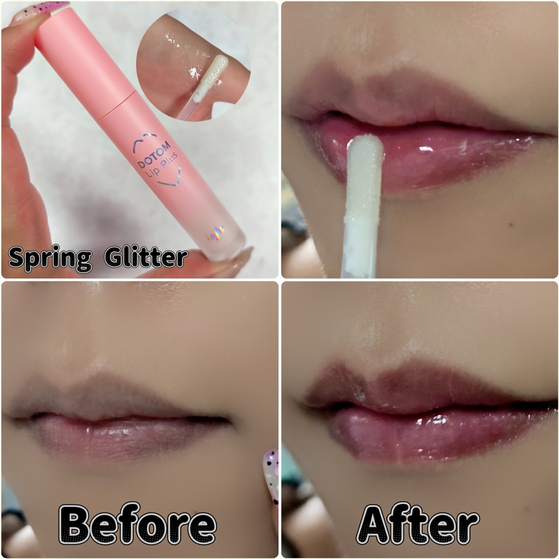 ドトムリッププラスプランパー 02 スプリンググリッター(Spring Glitter）/keybo/リッププランパーを使ったクチコミ（3枚目）