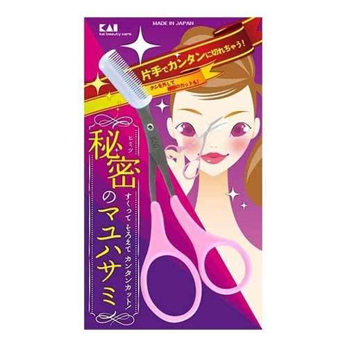 クシ付きマユハサミ ピンク KQ3032 貝印