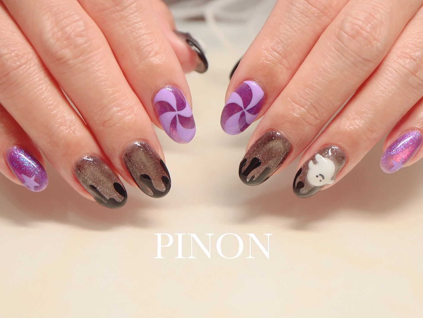 shino on LIPS 「designcourseハロウィンネイル🎃👻もう街中は少しずつ..」(2枚目)