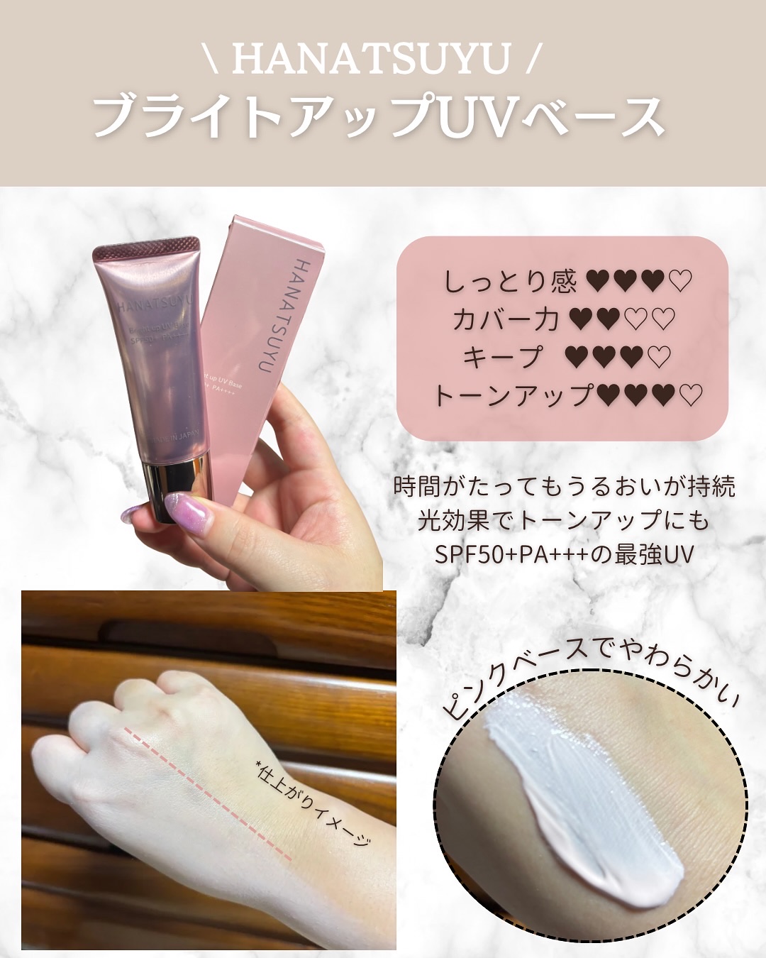 ブライトアップUVベース/HANATSUYU/日焼け止めローションを使ったクチコミ（2枚目）