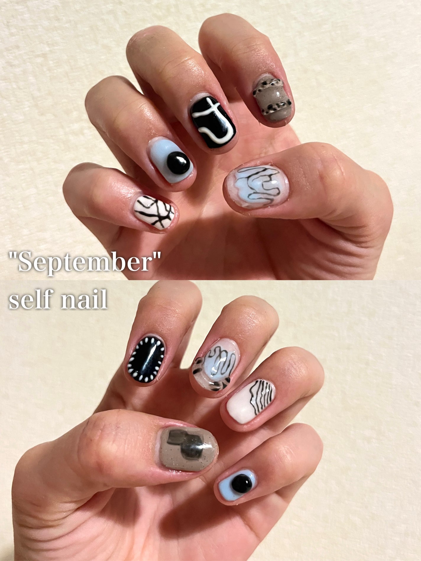 Dechi🐐 on LIPS 「9月セルフネイル第二弾✌🏻くすみブルーが可愛い🩵───────..」(1枚目)