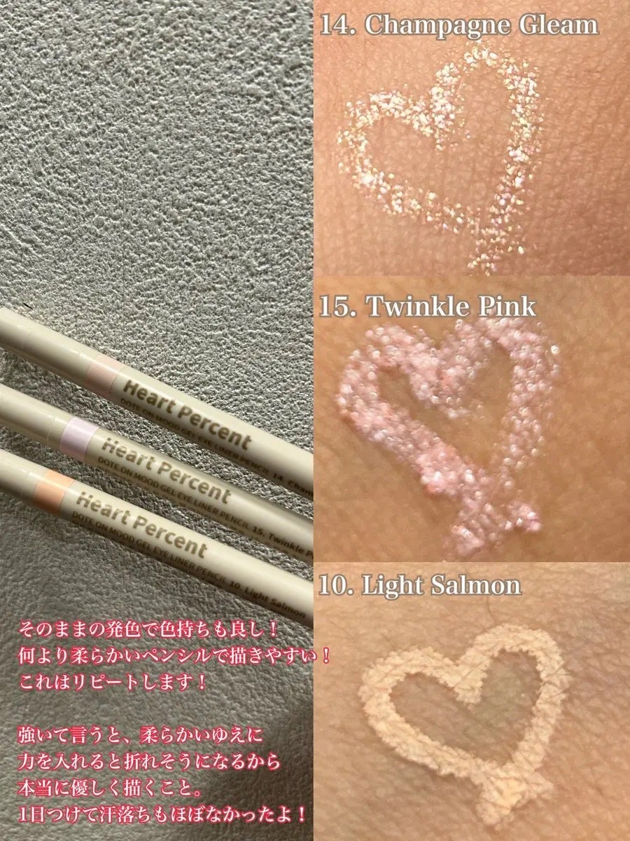 ドットオンムードジェルアイライナーペンシル/Heart Percent/ジェルアイライナーを使ったクチコミ(2枚目)