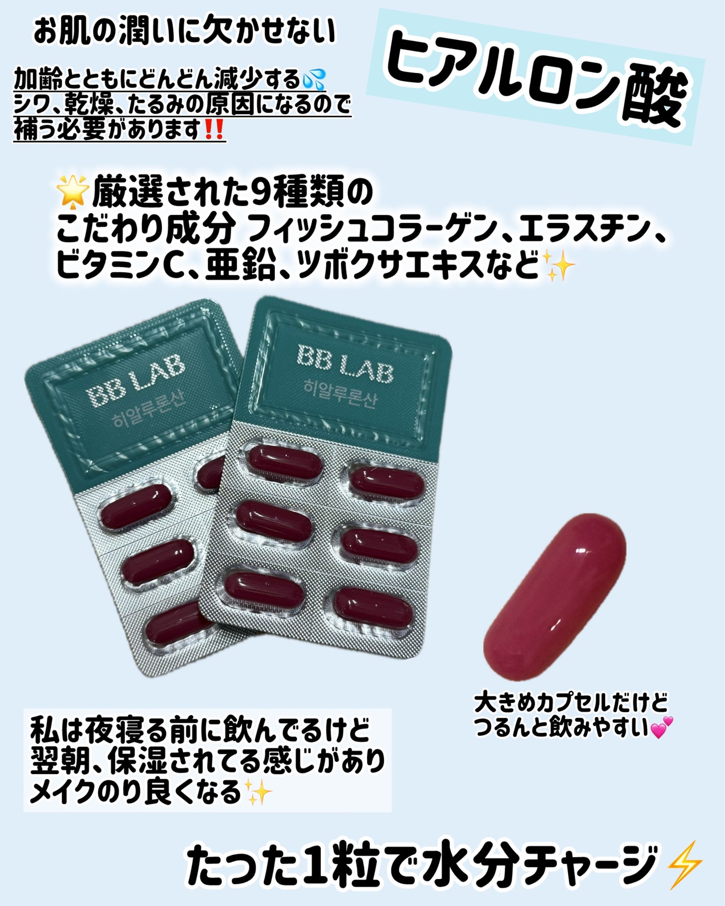 ヒアルロン酸/BB LAB/美容サプリメントを使ったクチコミ(2枚目)