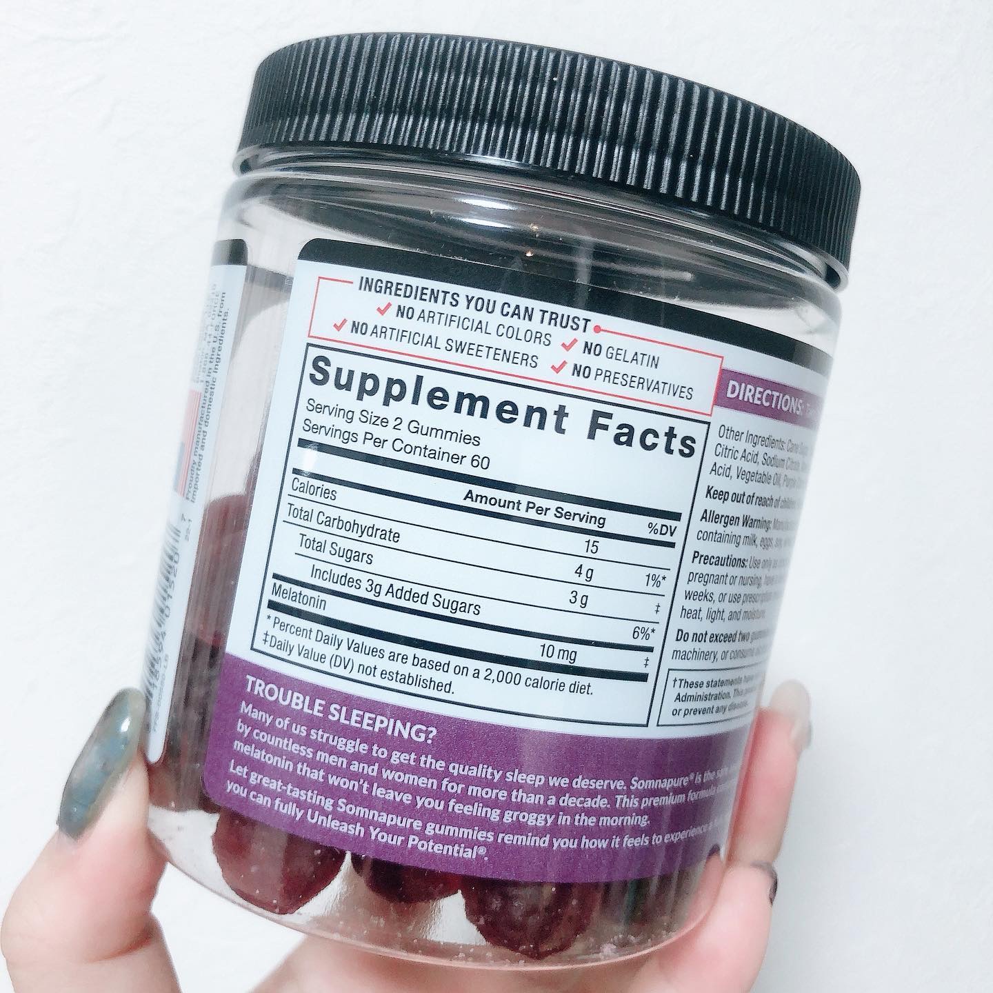 Somnapure Great-Tasting Melatonin Gummies/FORCE FACTOR/健康サプリメントを使ったクチコミ（3枚目）