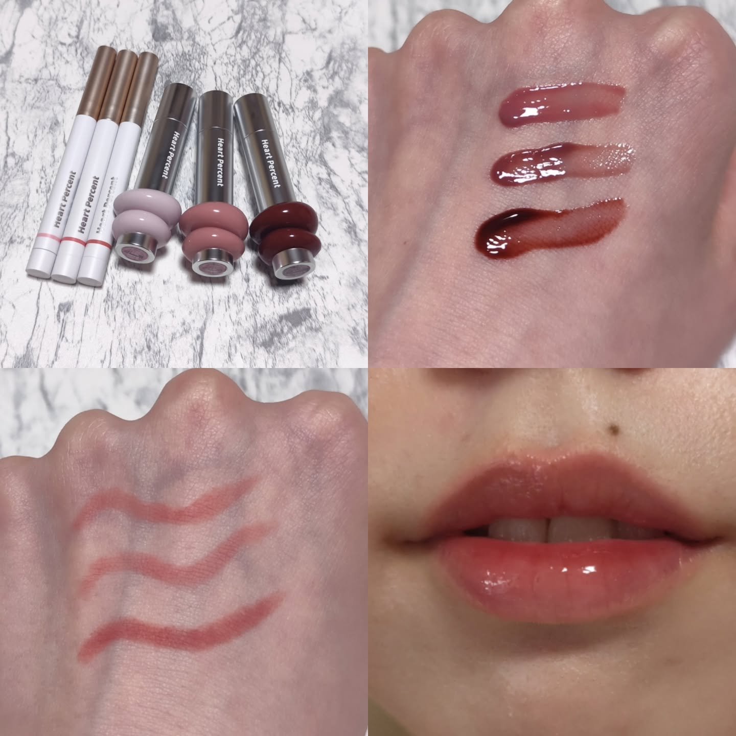 ハートパーセントのリップメイクが可愛すぎる！
リップペンシルとワンウェイ グロイ ティントの紹介です♪

このリップペンシルとティントで可愛いオーバーリップメイクができちゃいます！

■リップペンシル
02クリーミーピンク、14カームピンク