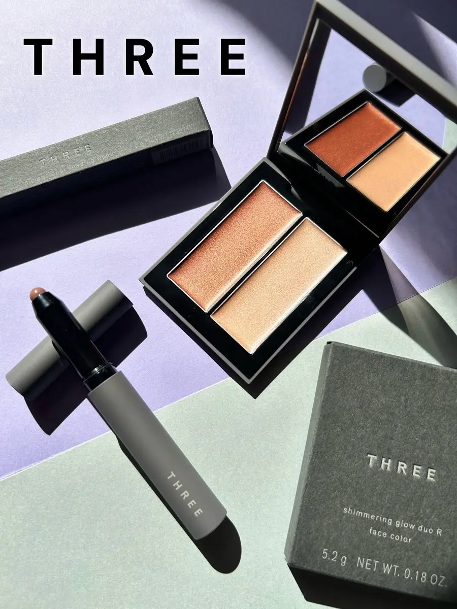 THREE シマリング グロー デュオ R/THREE/クリームハイライトを使ったクチコミ（1枚目）