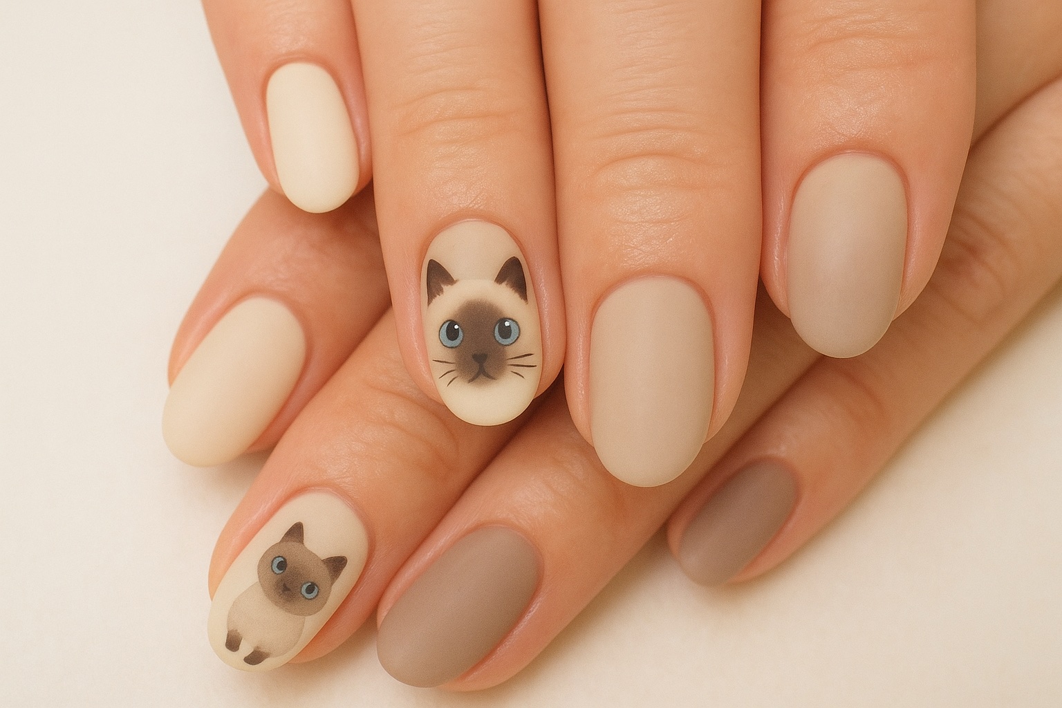 #シャム猫ネイル,#猫ネイル,#アニマルネイル,#上品ネイル,#大人可愛いネイル,#個性派ネイル,#秋冬ネイル,#ブルーネイル,#おしゃれネイル,#癒しネイルのネイルデザイン