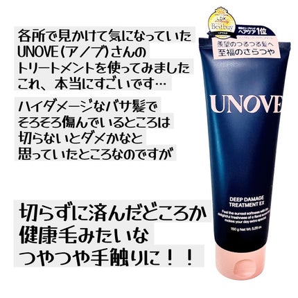 ディープダメージトリートメントEX/UNOVE/洗い流すヘアトリートメントを使ったクチコミ(2枚目)