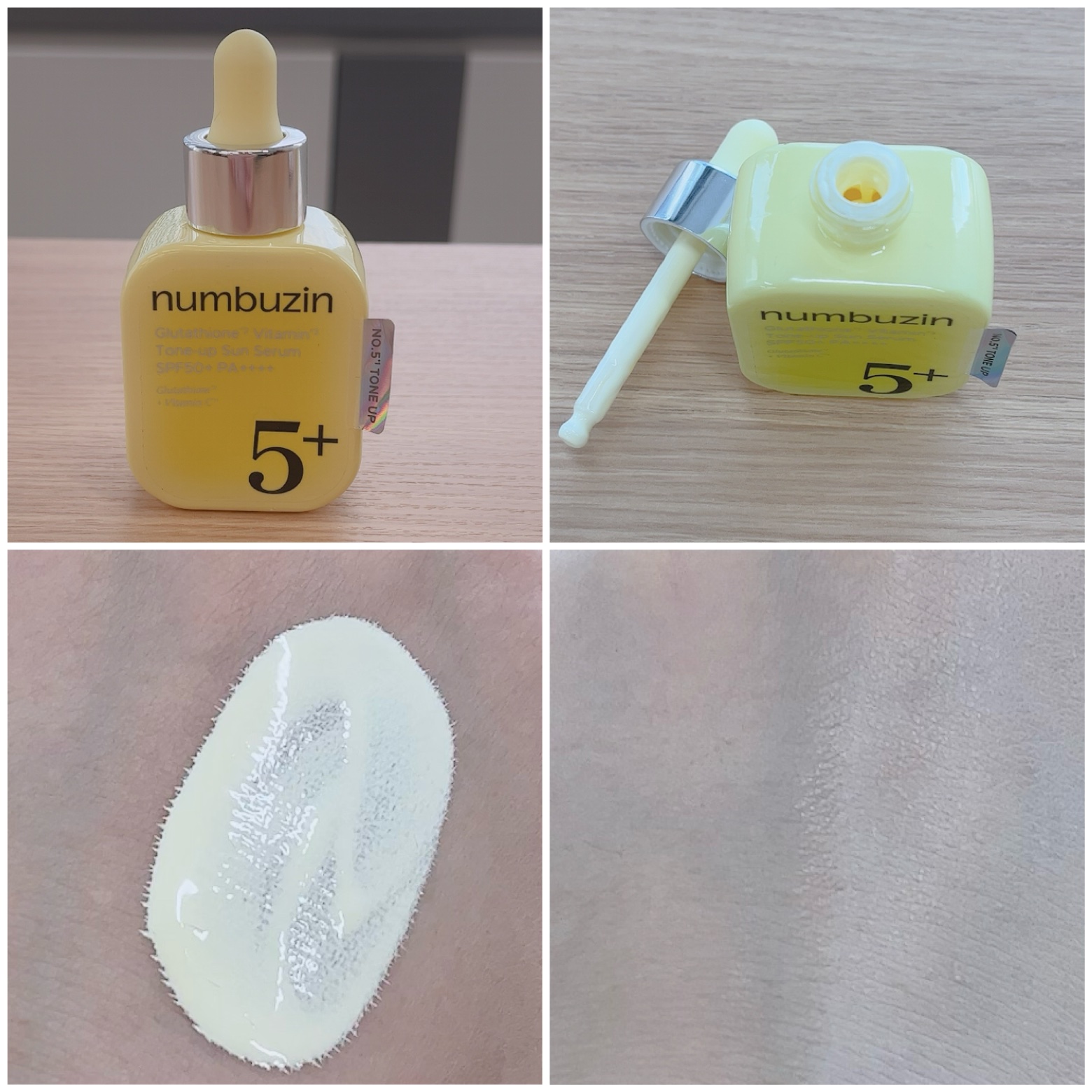 5番 白玉グルタチオンCトーンアップベース SPF50+ PA++++/numbuzin/化粧下地を使ったクチコミ（3枚目）