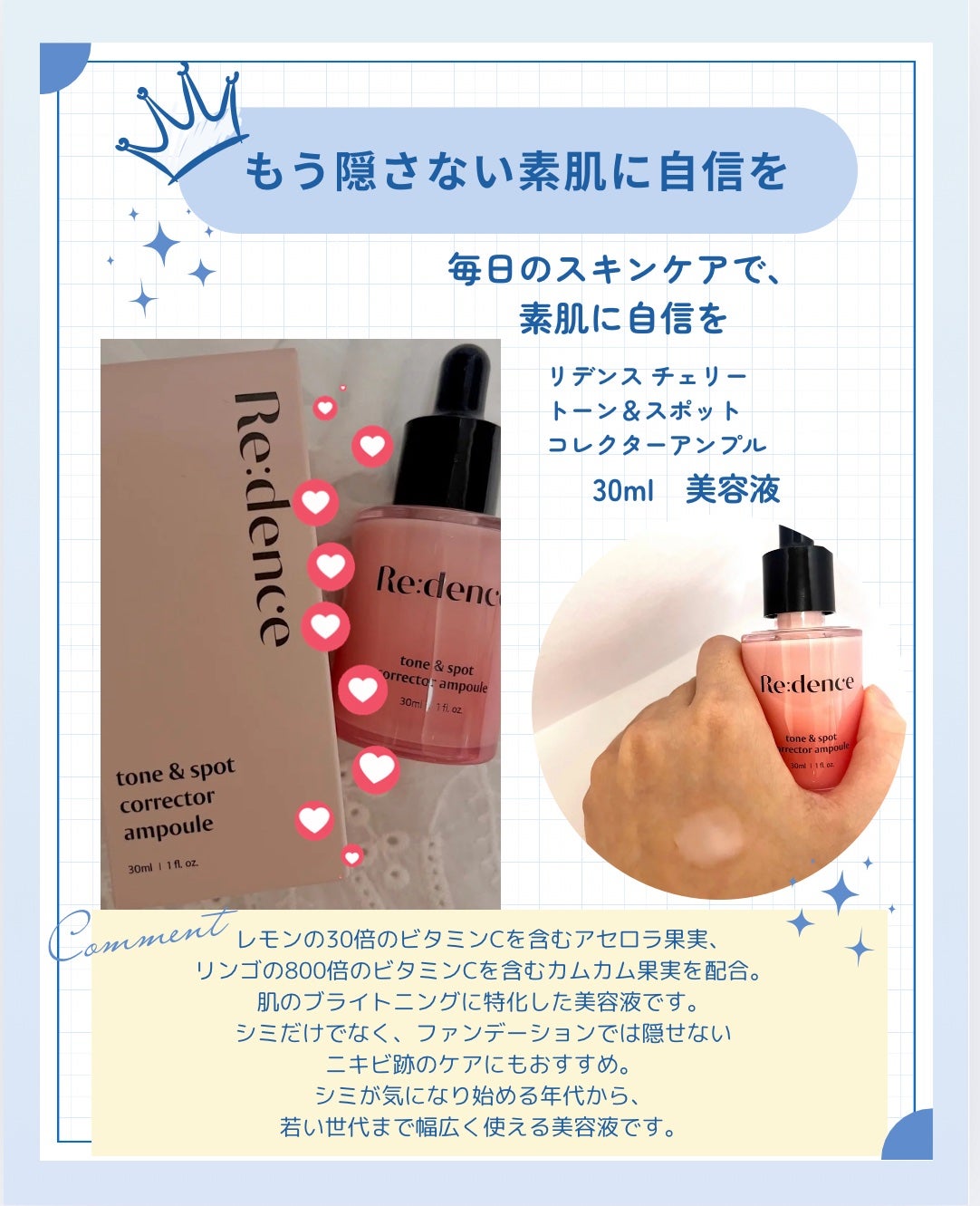 リデンス チェリートーン&スポットコレクターアンプル/redence/美容液を使ったクチコミ(1枚目)