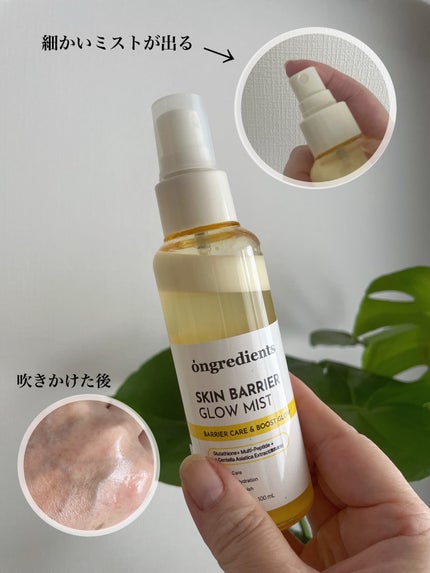 オングリディエンツ スキンバリアグローミスト/Ongredients/ミスト状化粧水を使ったクチコミ(2枚目)