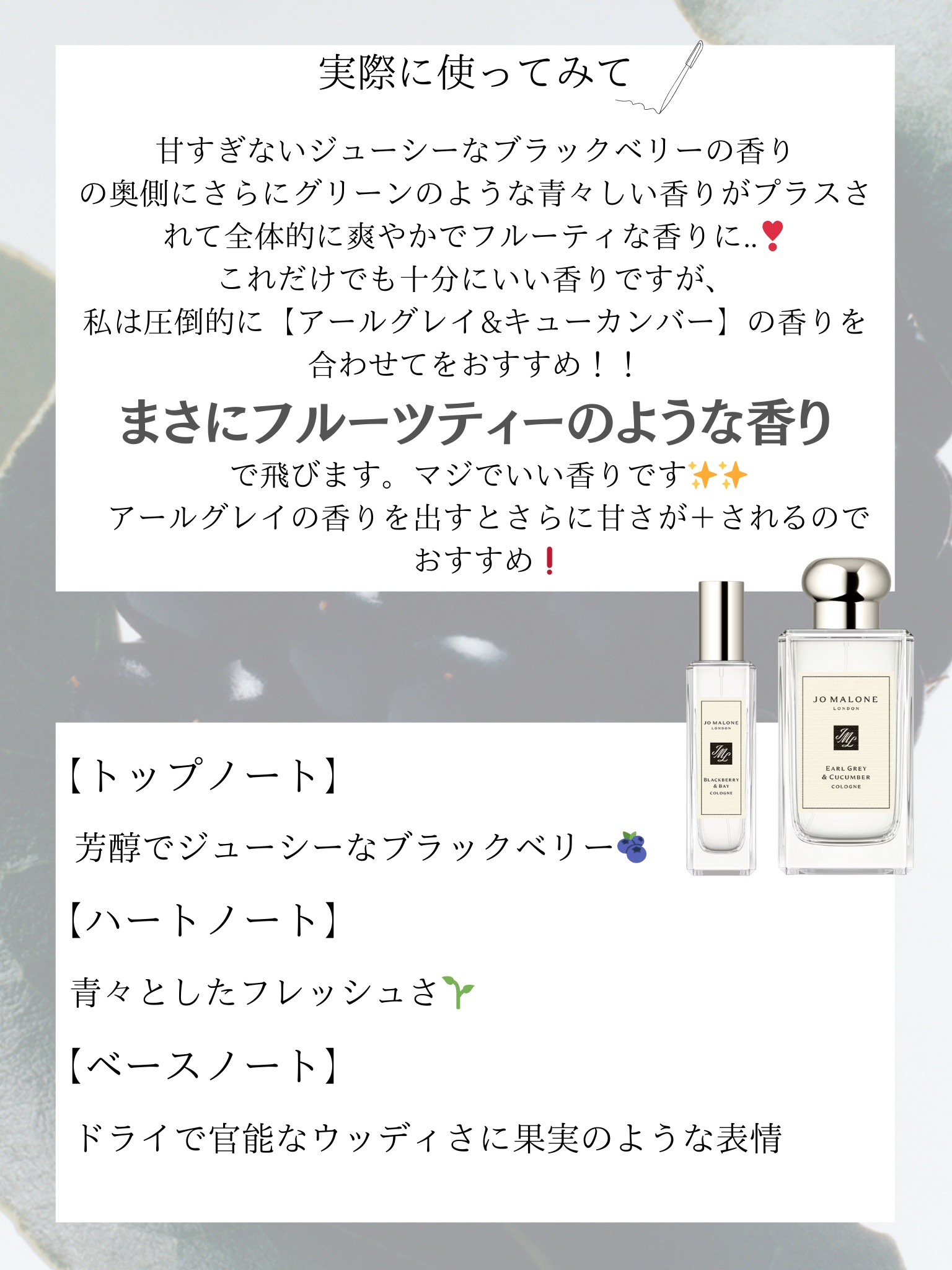 ブラックベリー & ベイ コロン/Jo MALONE LONDON/香水(レディース)を使ったクチコミ（2枚目）