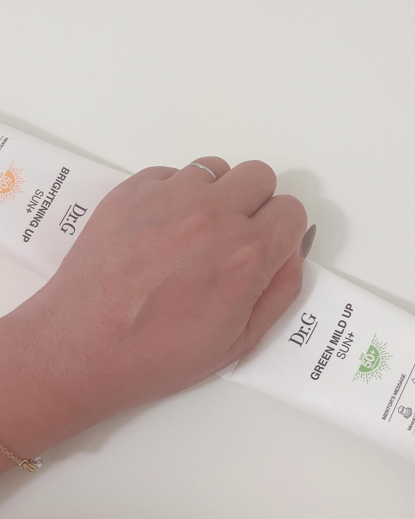 グリーンマイルドアップサンプラス/Dr.G/日焼け止めクリームを使ったクチコミ（3枚目）