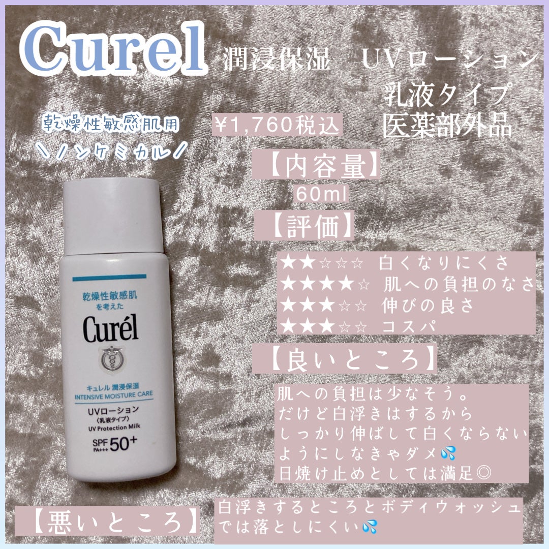 潤浸保湿 UVローション/キュレル/日焼け止めローションを使ったクチコミ(1枚目)