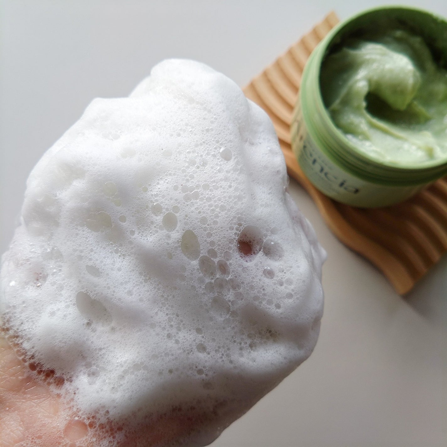 プレミアムもちソープ「グリーンアルティザン」/アレンシア/その他洗顔料を使ったクチコミ(4枚目)