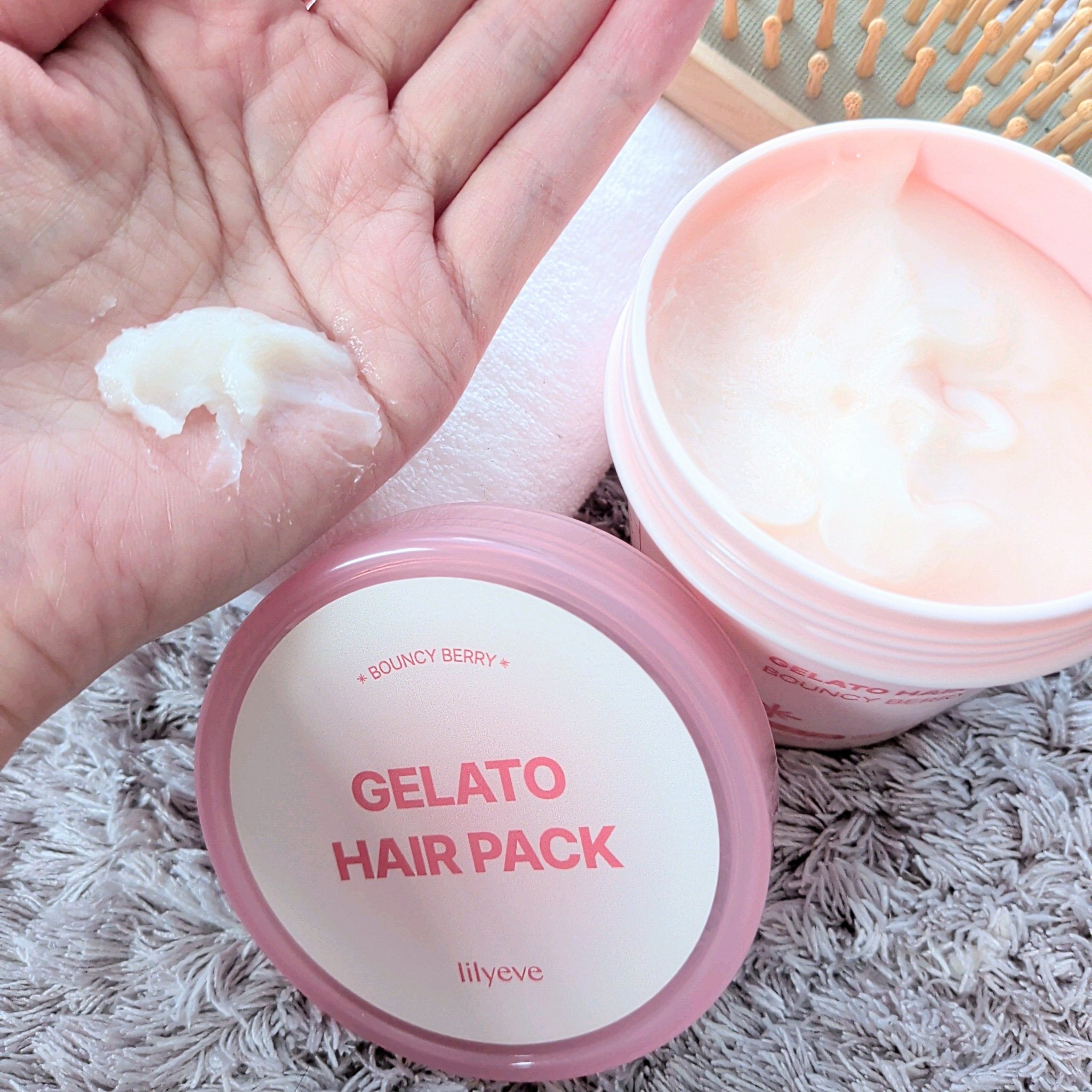 リペアターンジェラートヘアパック バウンシーベリー/リリーイブ/洗い流すヘアトリートメントを使ったクチコミ（3枚目）