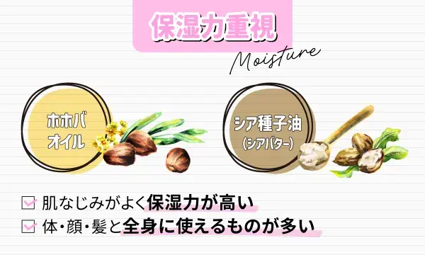 保湿重視におすすめのオイル