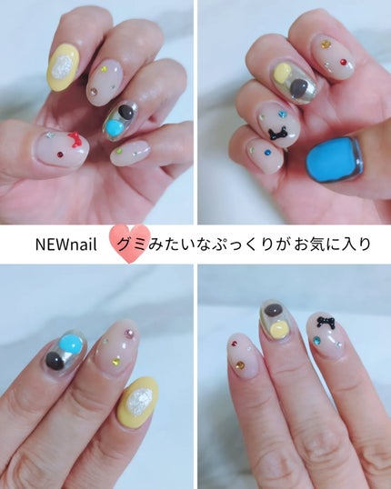 みぃ on LIPS 「NEWnail記録♡もりもりネイル♡#ネイル記録#カラフルネイ..」(1枚目)