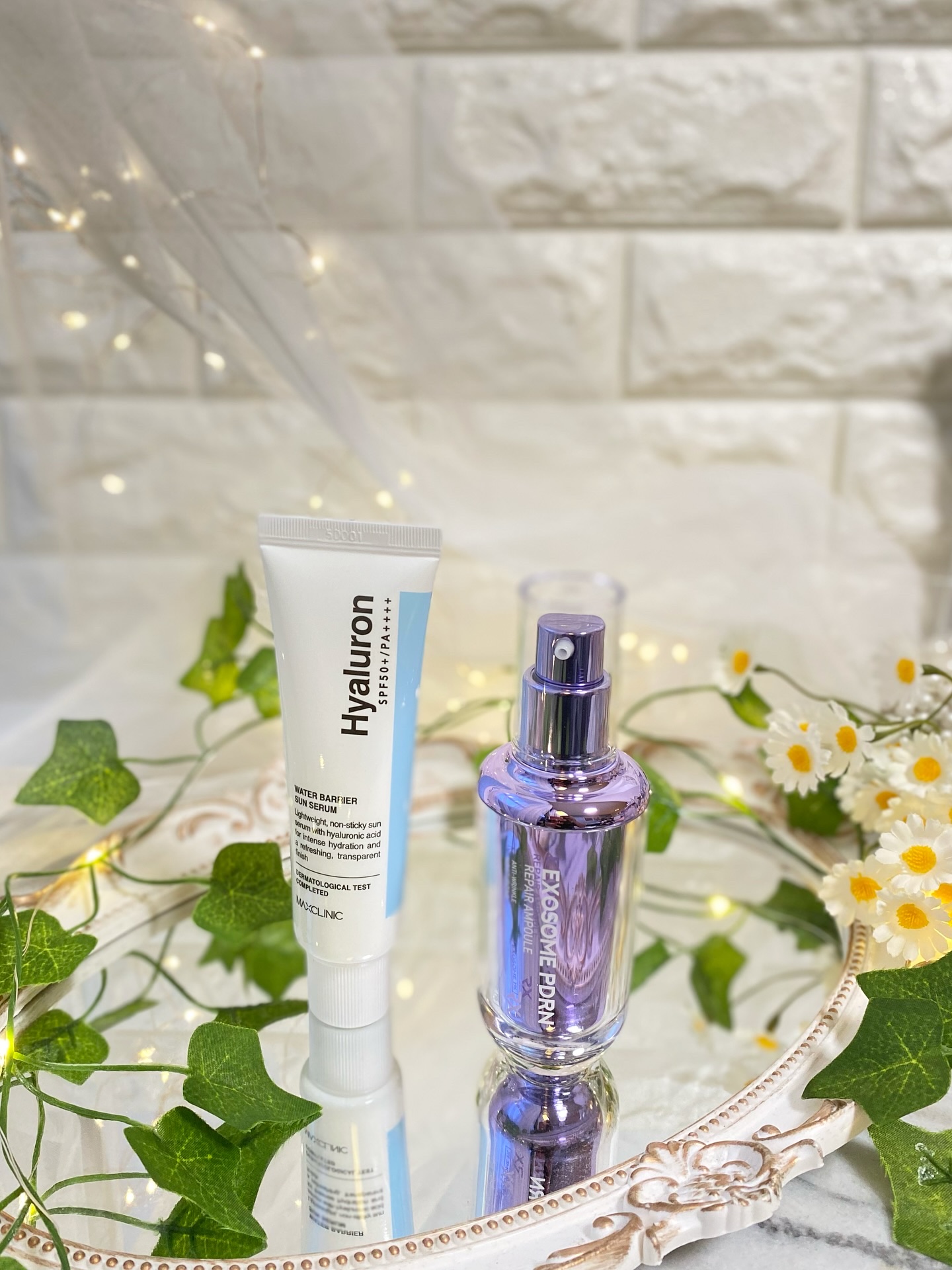 ✨MAXCLINIC 2点セット✨
＼UV＆美肌ケアはこれで完璧♡／

🌞 MAXCLINIC ヒアルロンウォーターバリアサンセラム
日焼け止めなのにスキンケア感覚で使えるのが嬉しい💙
水分エッセンスがたっぷり74％入ってて、塗った瞬間