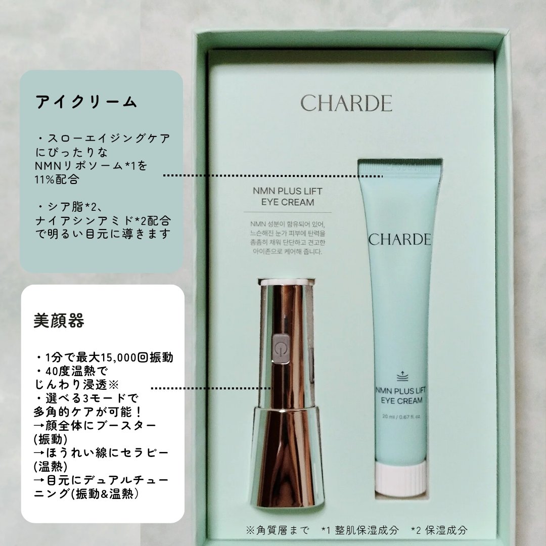 NMNプラスリフトアイクリーム/CHARDE/アイケア・アイクリームを使ったクチコミ（3枚目）