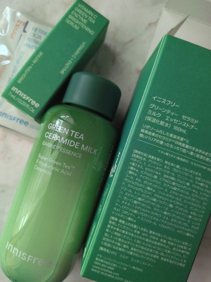 グリーンティー セラミド ミルク エッセンストナー/innisfree/化粧水を使ったクチコミ(2枚目)