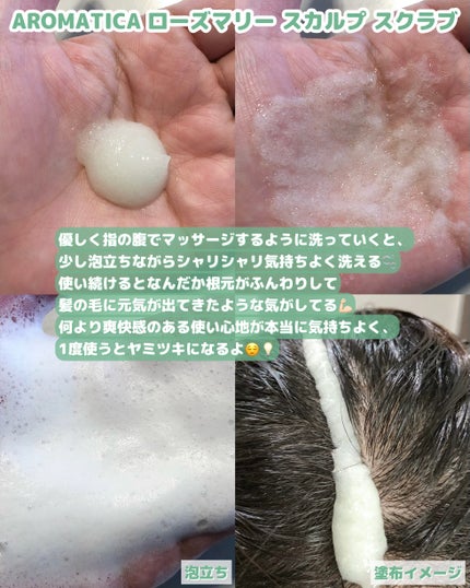 ローズマリー スカルプ スクラブ/AROMATICA/ヘッドスクラブを使ったクチコミ(3枚目)