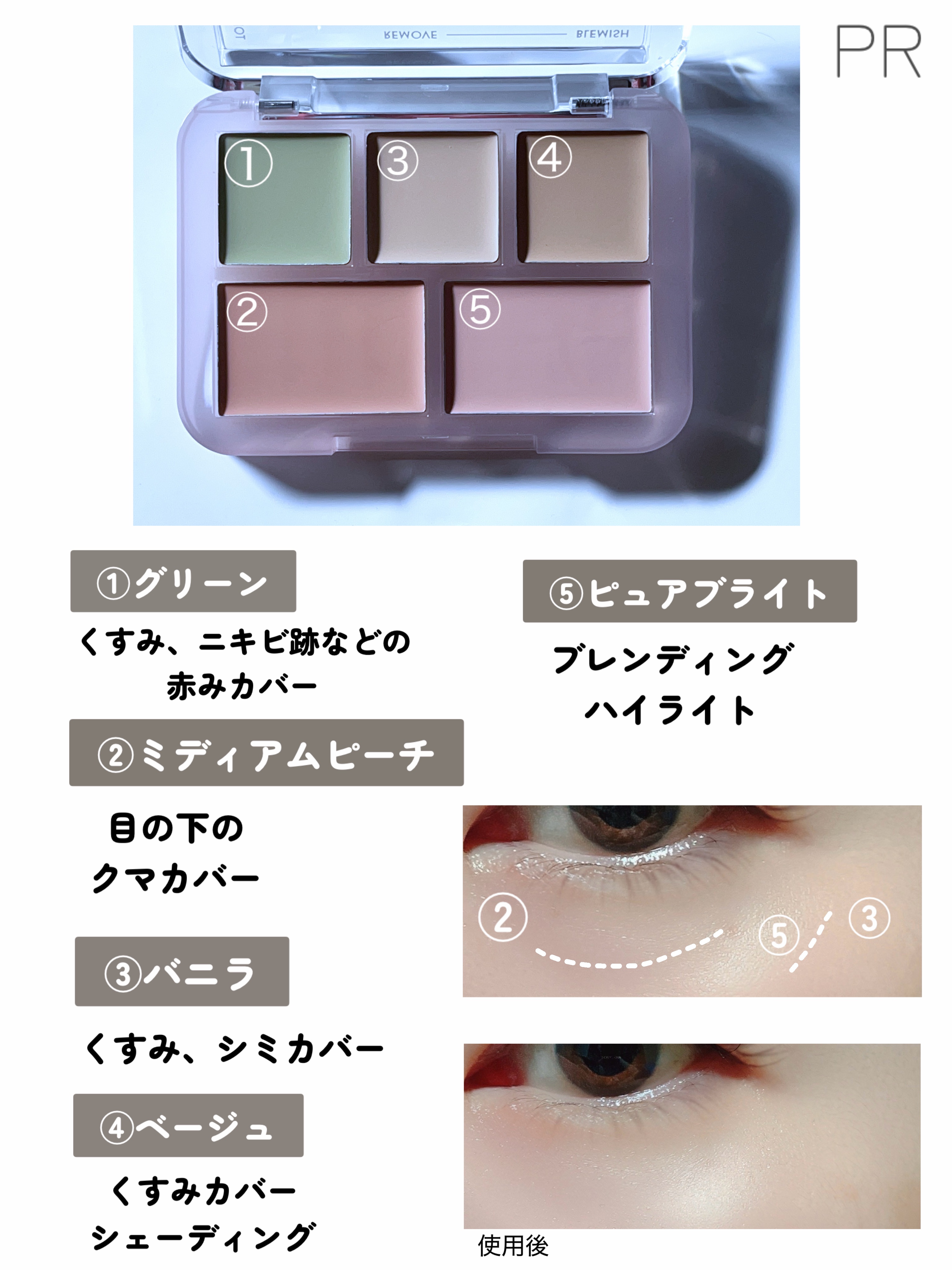 コンシールブレンダーパレット/LUNA/パレットコンシーラーを使ったクチコミ（2枚目）