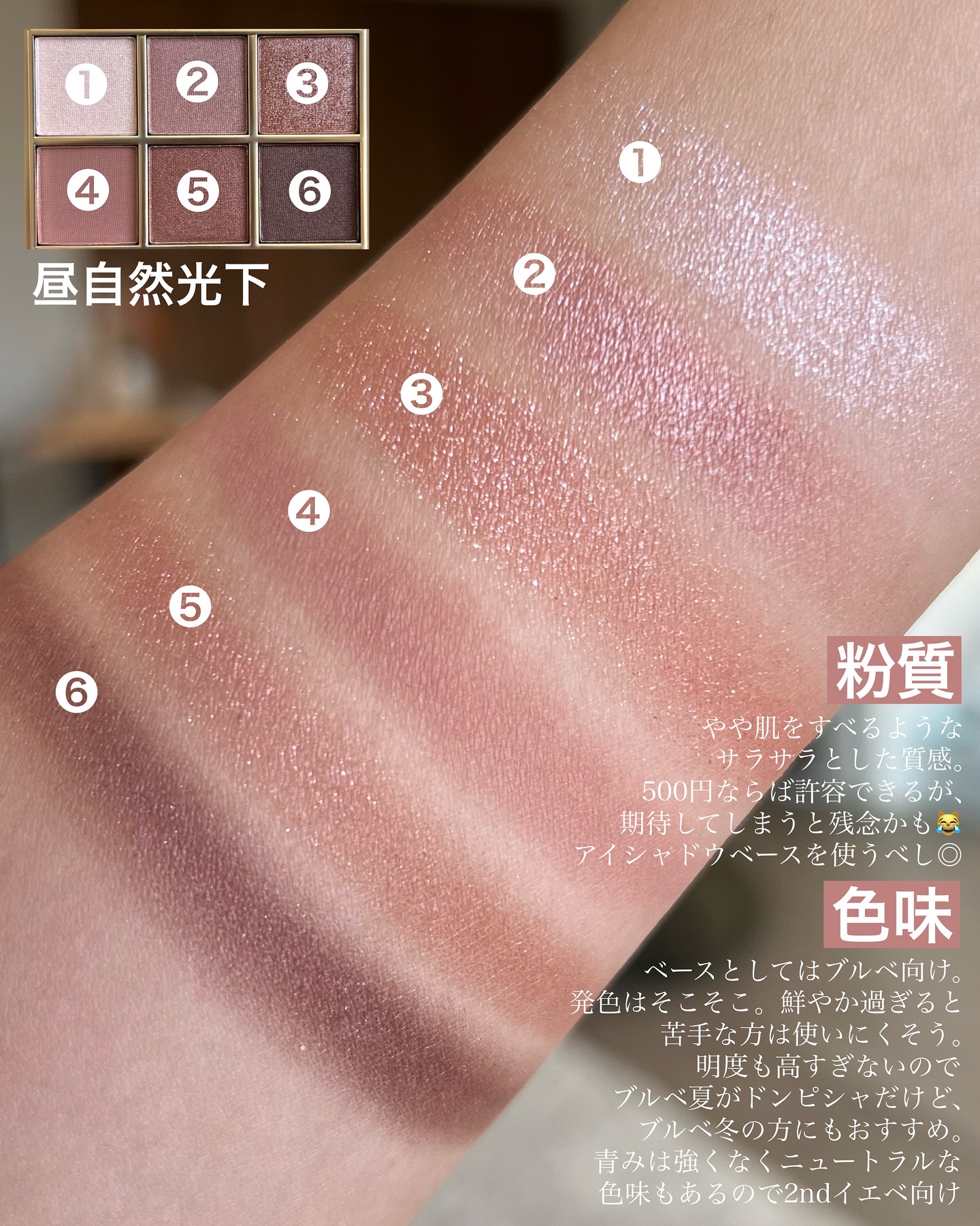 6色アイシャドウパレット/and us/アイシャドウパレットを使ったクチコミ（2枚目）