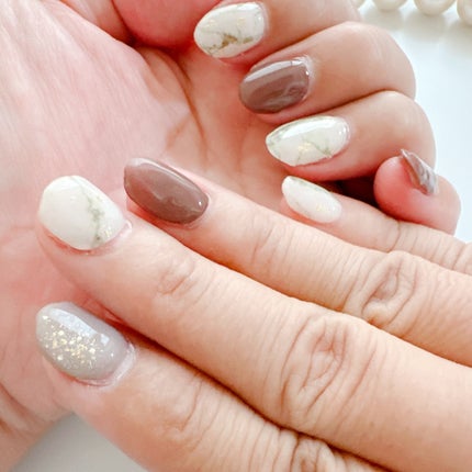 セミキュアジェルネイル(ハンド)/ohora/ネイルシールを使ったクチコミ(8枚目)