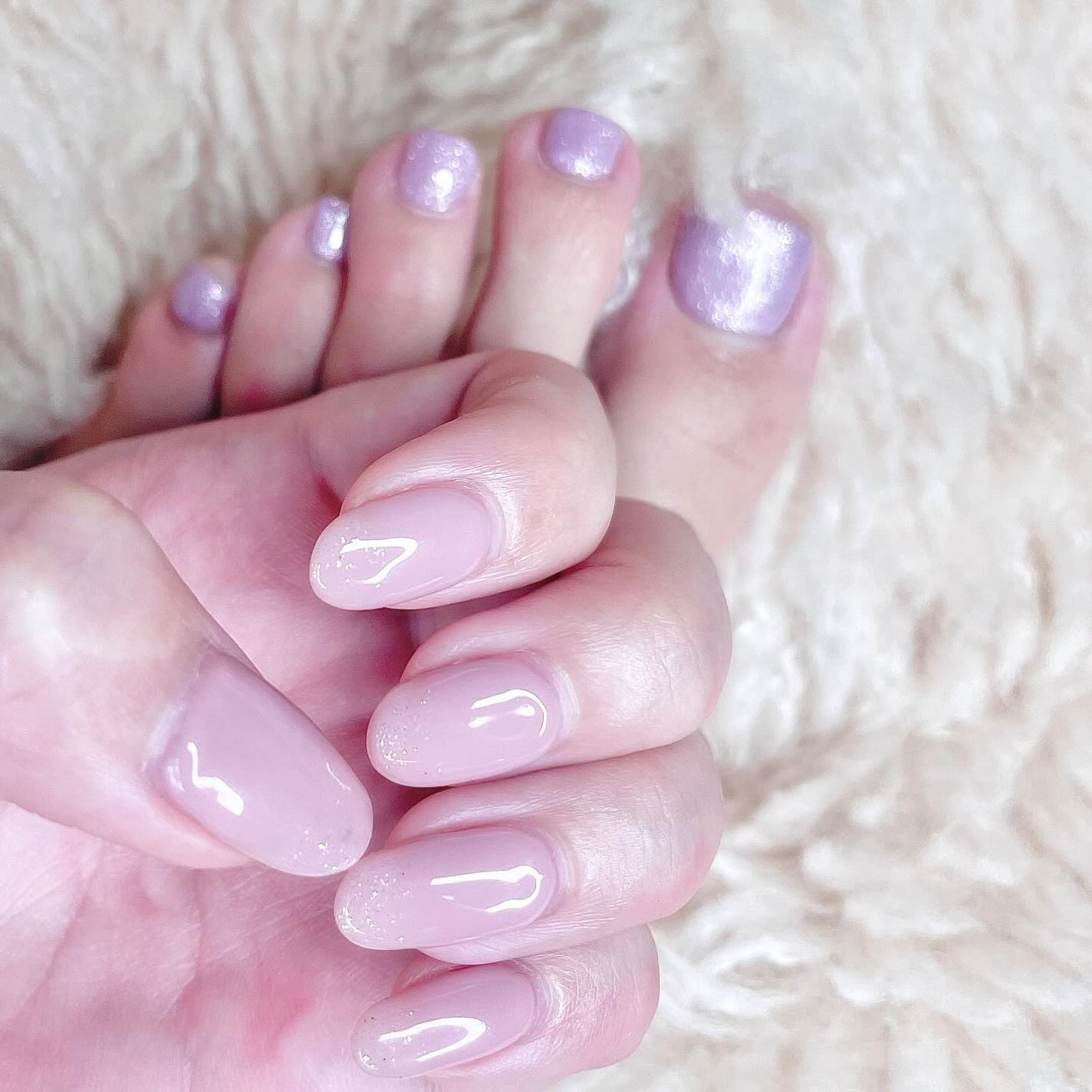 みり♡ on LIPS 「ピンクパープルねいる💜💜ハンド@HINAネイル渋谷店フット@B..」(1枚目)