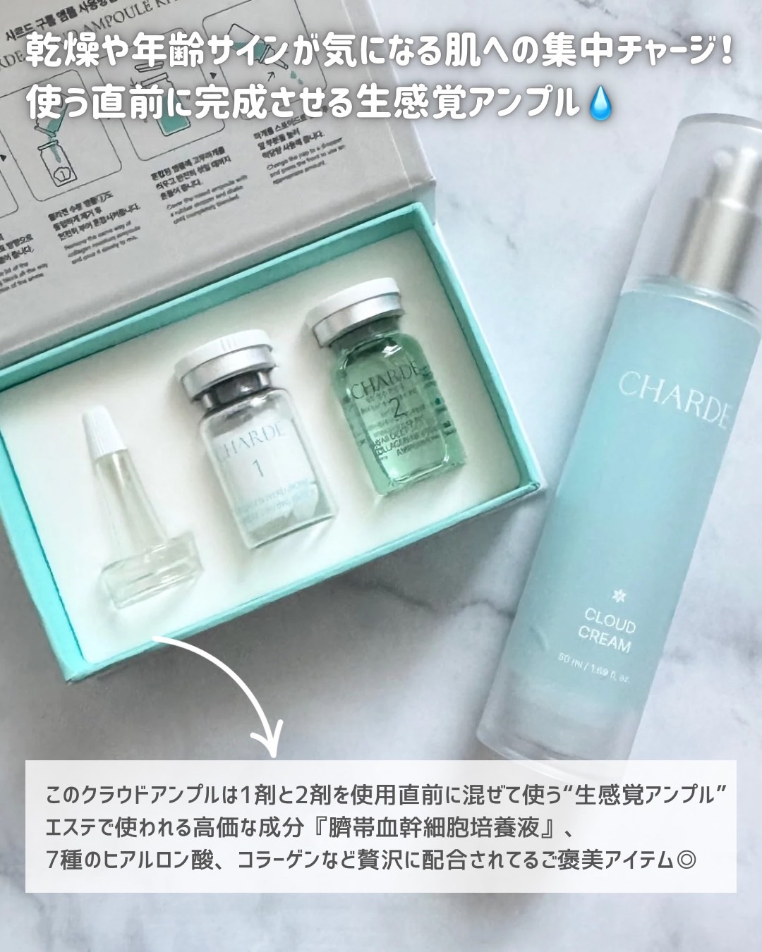 クラウドアンプル 1week キット/CHARDE/美容液を使ったクチコミ（2枚目）