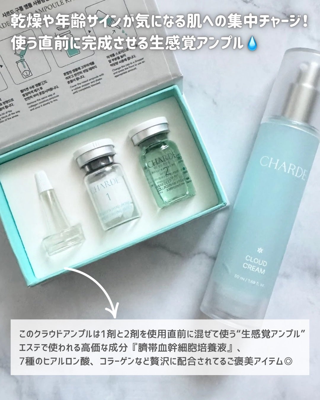 クラウドアンプル 1week キット/CHARDE/美容液を使ったクチコミ(2枚目)