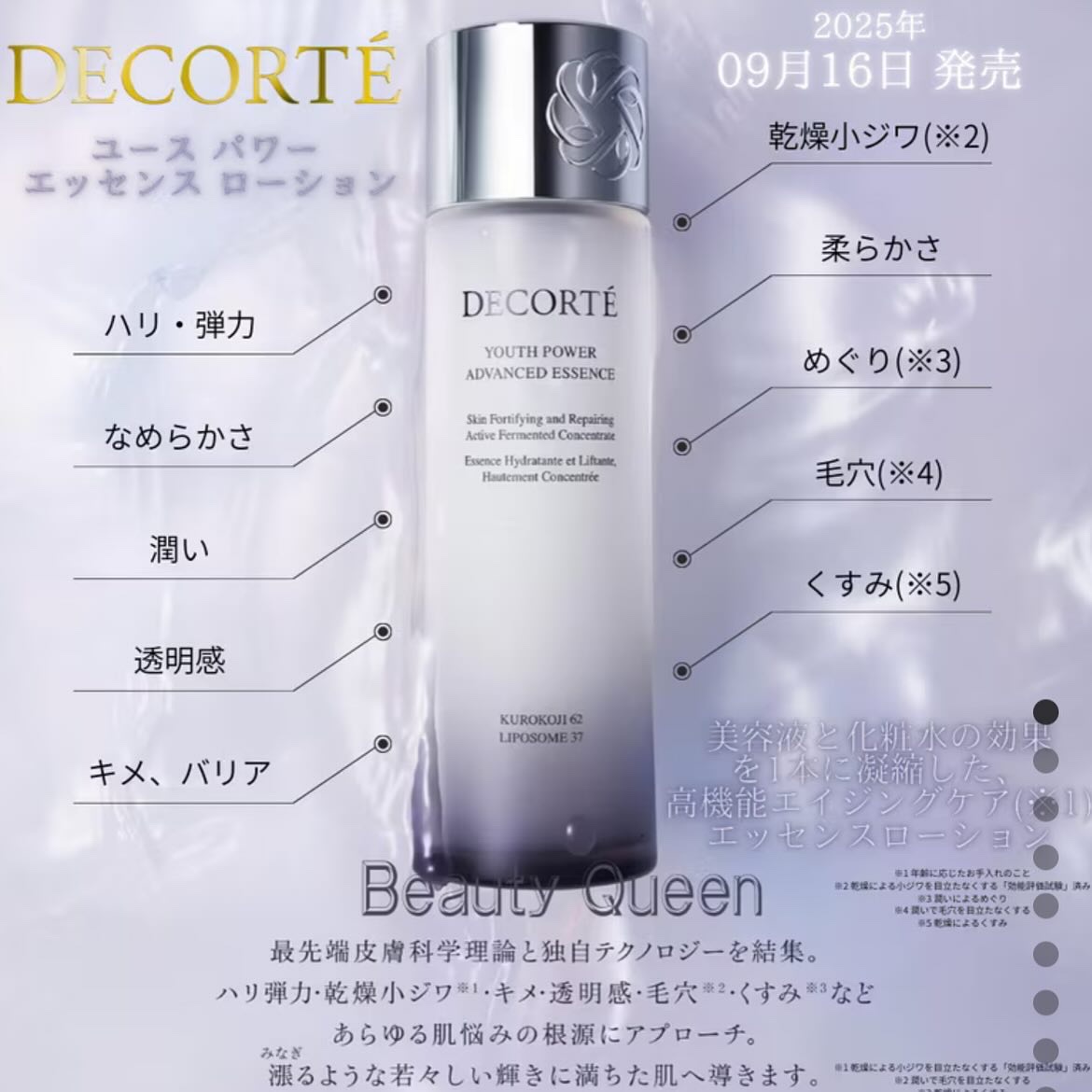 DECORTÉ ユース パワー エッセンス ローションのクチコミ「コスメデコルテの新商品のサンプルを使い切った！

ユースパワーエッセンスローション14ml

.....」（3枚目）
