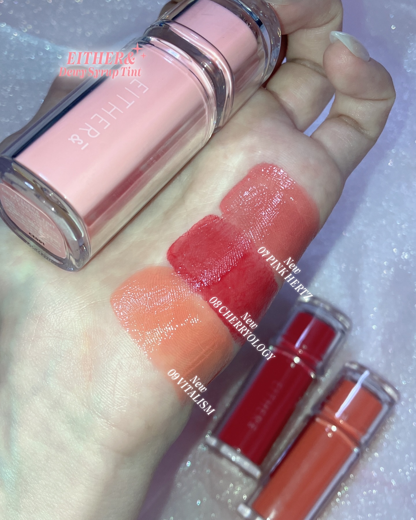 Dewy Syrup Tint/EITHER＆/口紅を使ったクチコミ（3枚目）