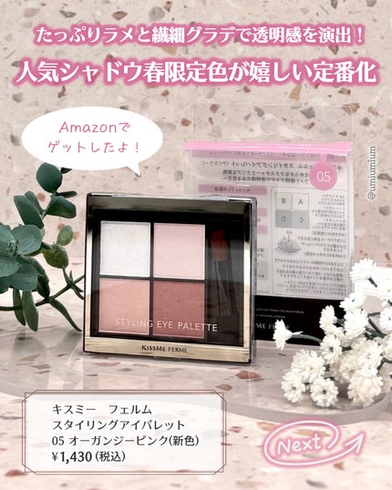 キスミー フェルム スタイリングアイパレット/キスミー フェルム/アイシャドウパレットを使ったクチコミ(2枚目)