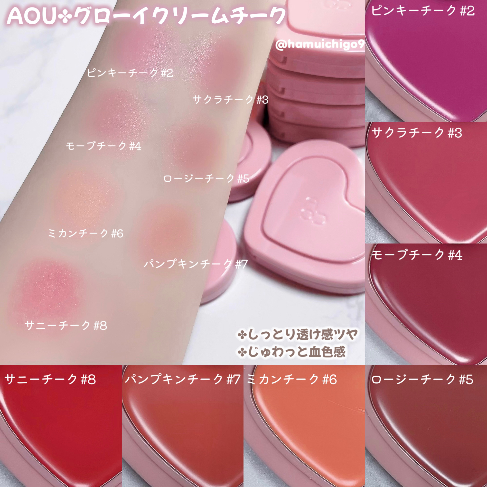 GLOWY CREAM BLUSH 02 Pinky Cheeks/AOU/ジェル・クリームチークを使ったクチコミ（3枚目）