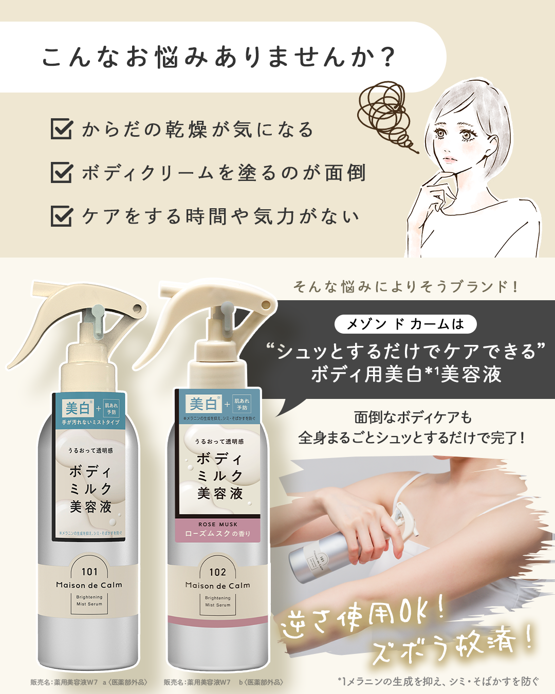 メゾン ド カーム ブライトニング ミストセラム/ナリスアップ/ボディローションを使ったクチコミ（2枚目）