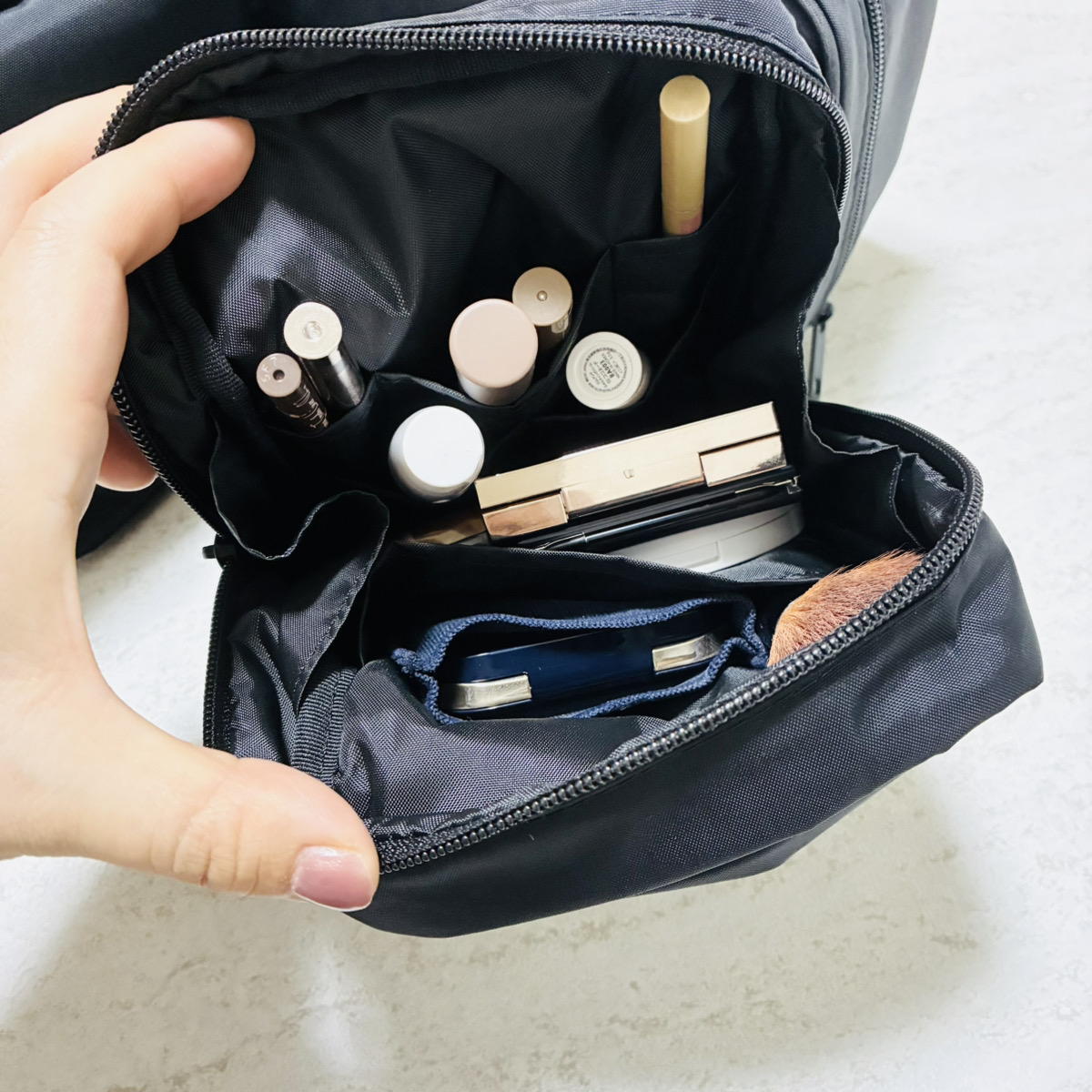 ナイロンメイクポーチ/無印良品/化粧ポーチを使ったクチコミ（2枚目）