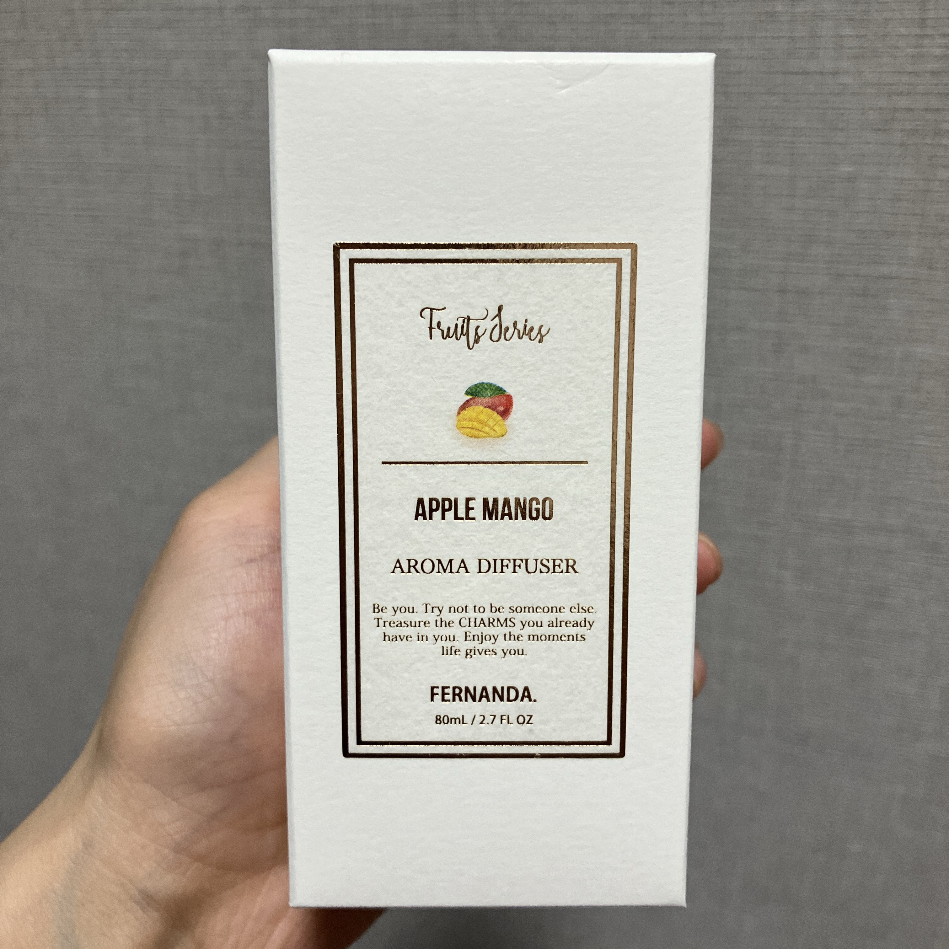 📌フェルナンダ　フレグランス　アロマディフューザーAMGフェルナンダ

大好きフェルナンダシリーズ🧡
今回はアップルマンゴーの香り

ハンドクリームとお揃い

モモ→グレープフルーツ→アップルマンゴーと新作がつきなくて困っている

マス