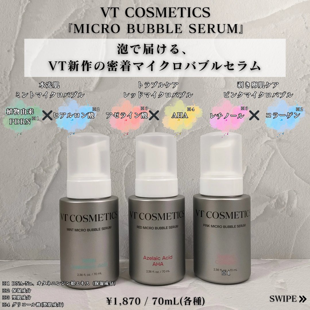 レチノール コラーゲン ピンクマイクロバブルセラム 70mL/VT/美容液を使ったクチコミ（2枚目）