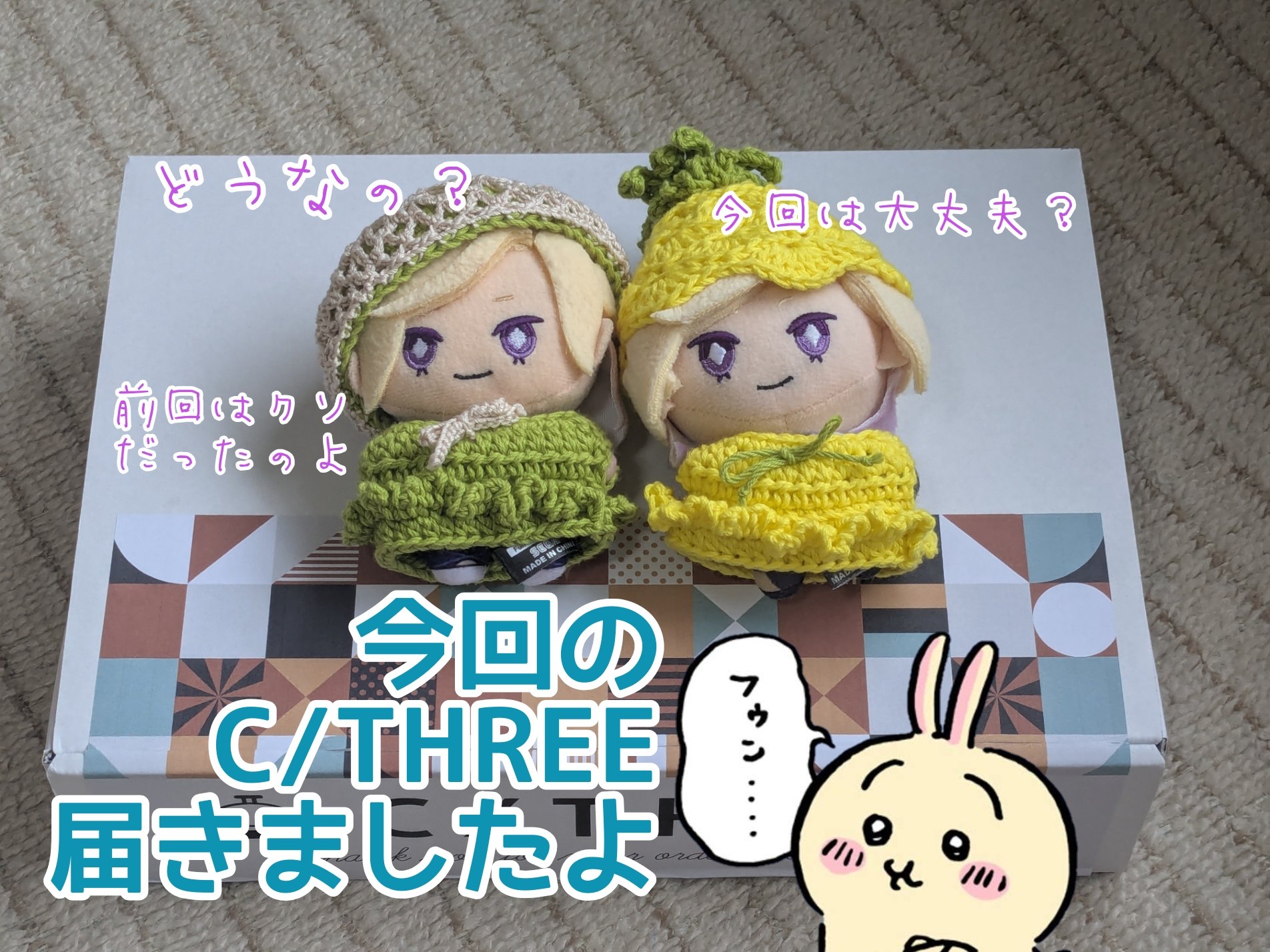 今回もC/THREEが届きました。
隔月6000円(本体5500円送料500円)の韓国のコスメ➕雑貨サブスクです。インスタがすごくオサレ。
前回はクソだった事しかもう覚えていません。
今回はどうでしょうか。クソなら即解約する気持ちでいます。