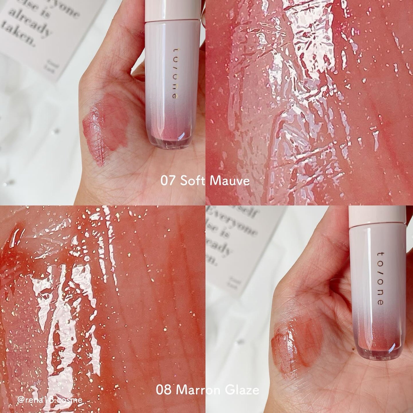 トーン ペタル ブルーミング グロス/to/one/リップグロスを使ったクチコミ(4枚目)