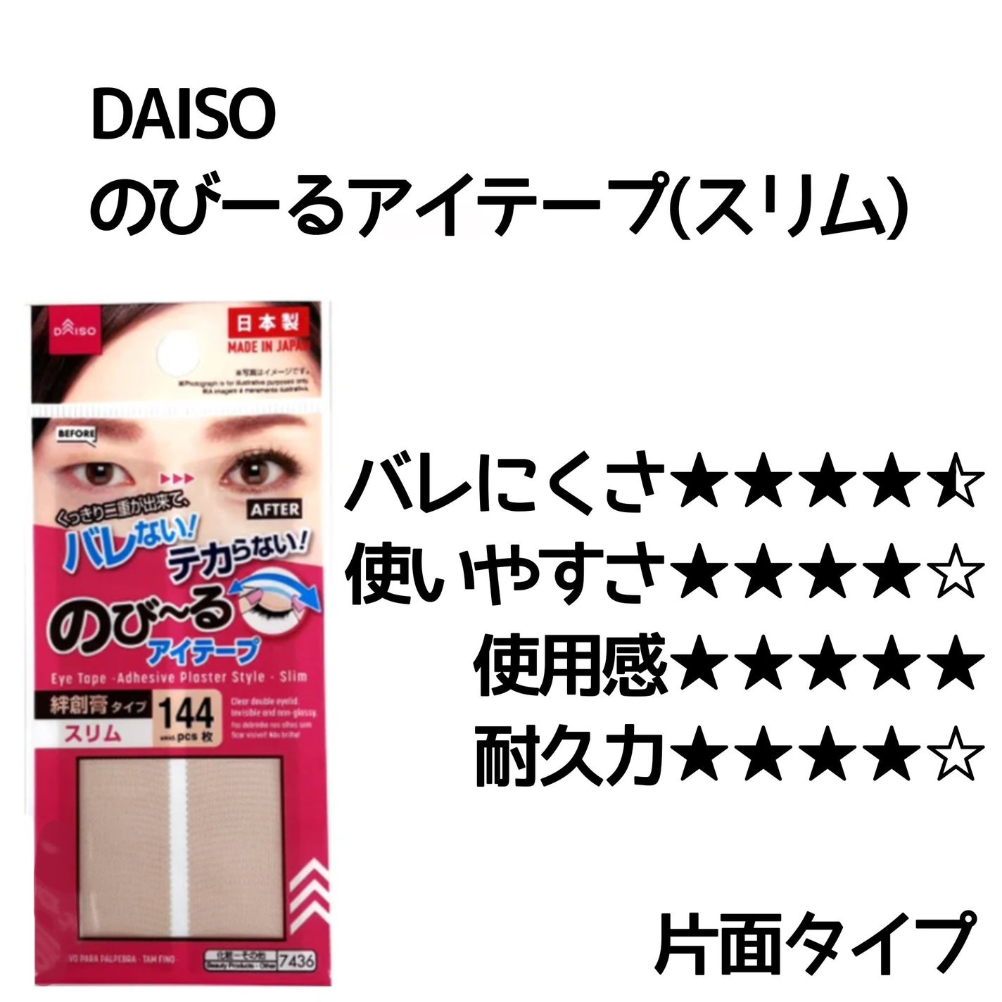 秘かに二重!極細両面二重テープ 日本製/セイワ・プロ/二重まぶた用アイテムを使ったクチコミ(3枚目)