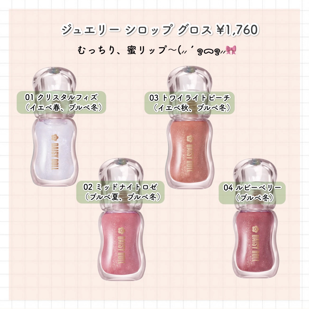 ジュエリー シロップ グロス/DAISY DOLL by MARY QUANT/リップグロスを使ったクチコミ（2枚目）