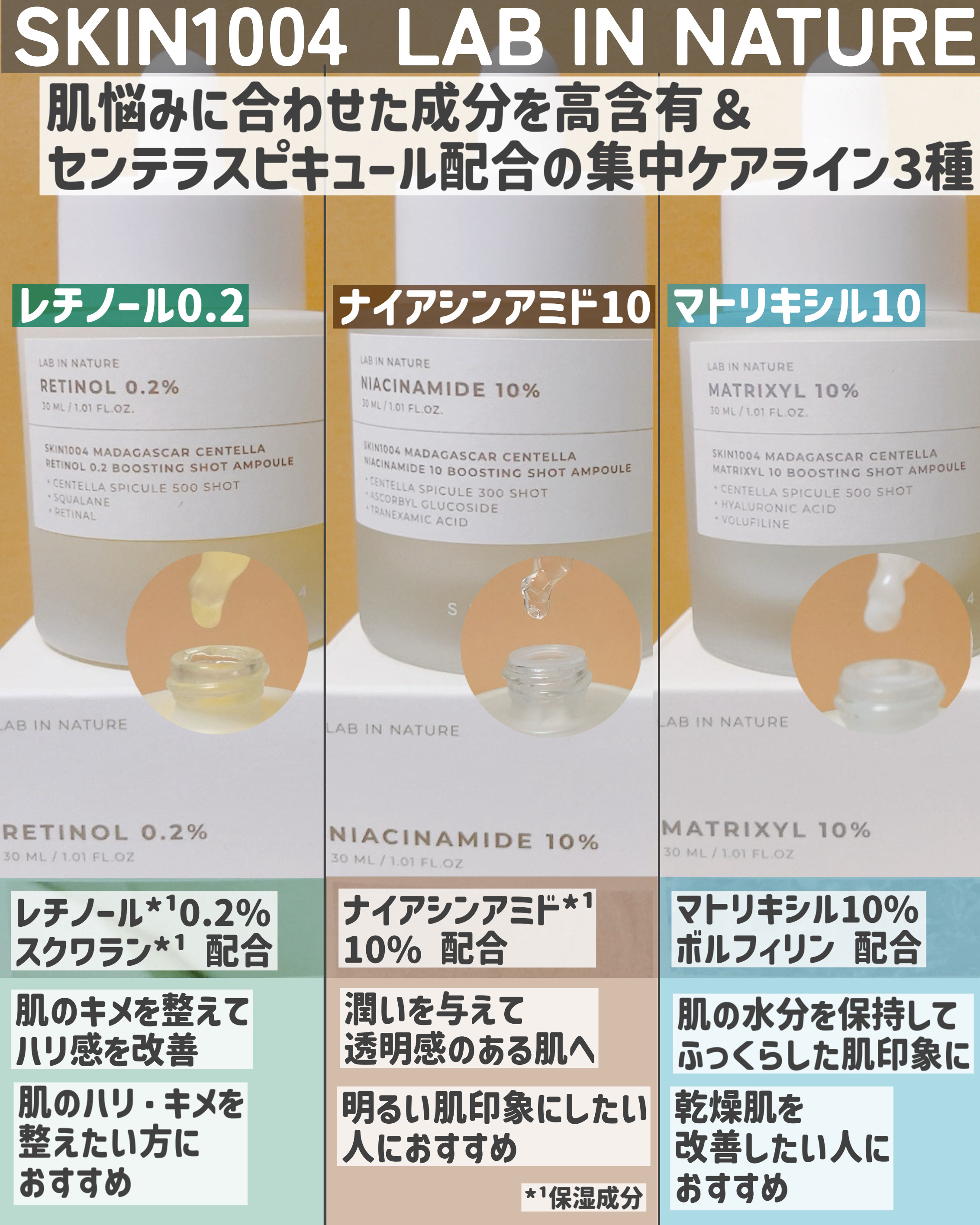 レチノール 0.2 ブースティングショット アンプル/SKIN1004/美容液を使ったクチコミ（2枚目）