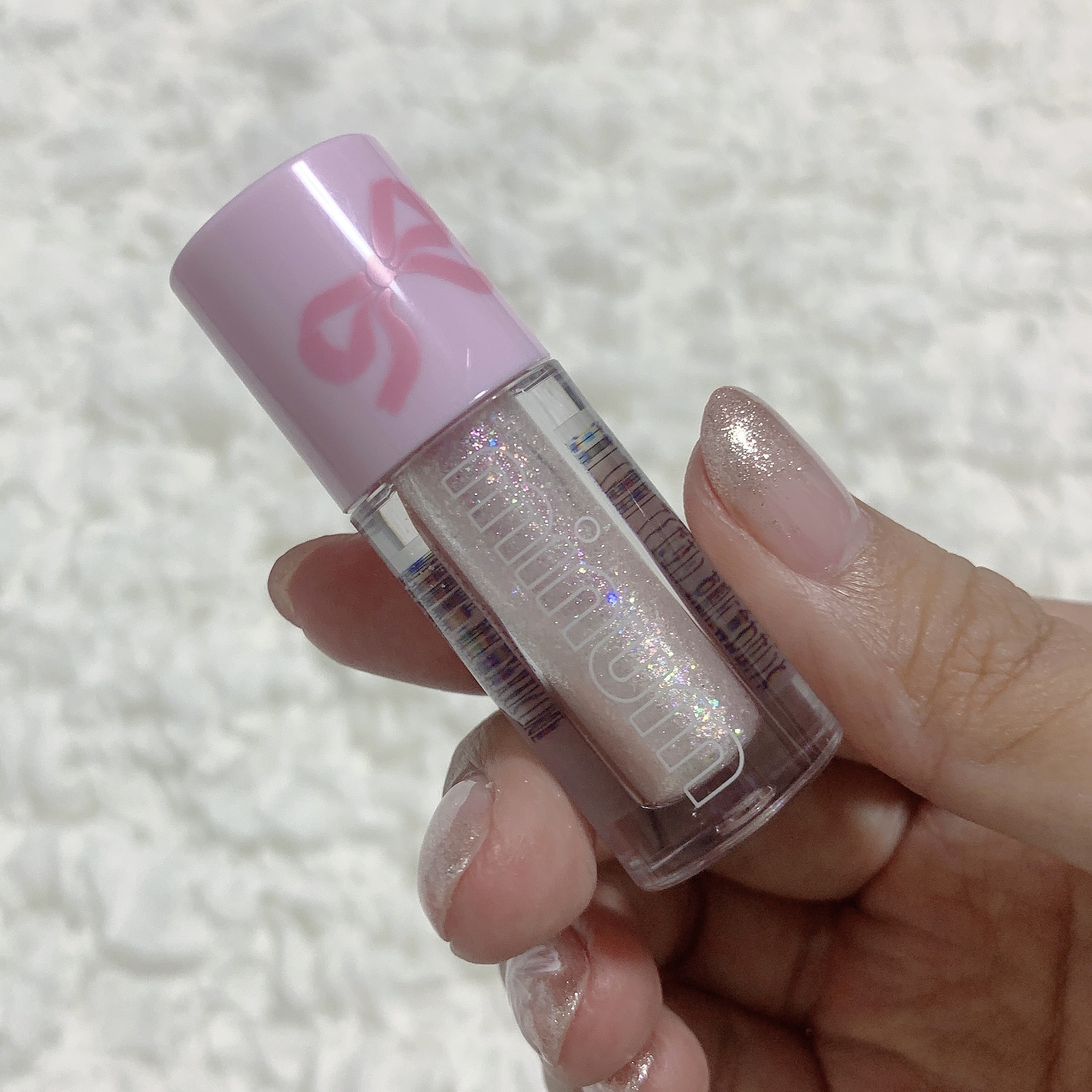 ミニュム バブグリッター 02 ひとめぼれのベイビーピンク/minum/グリッターを使ったクチコミ（1枚目）